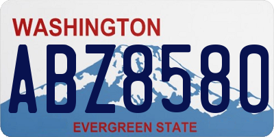 WA license plate ABZ8580