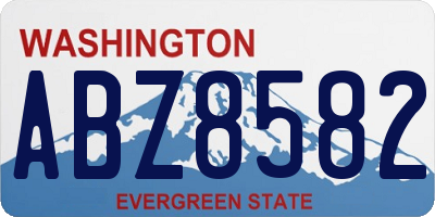 WA license plate ABZ8582