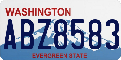 WA license plate ABZ8583