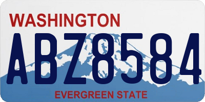 WA license plate ABZ8584