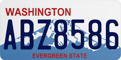 WA license plate ABZ8586