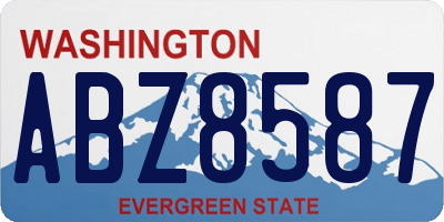 WA license plate ABZ8587