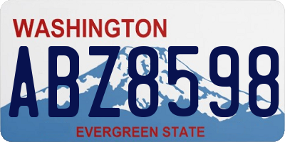 WA license plate ABZ8598