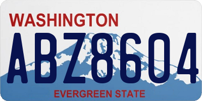 WA license plate ABZ8604