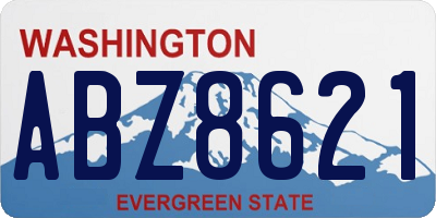 WA license plate ABZ8621