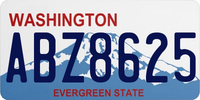 WA license plate ABZ8625