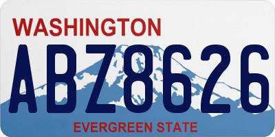 WA license plate ABZ8626
