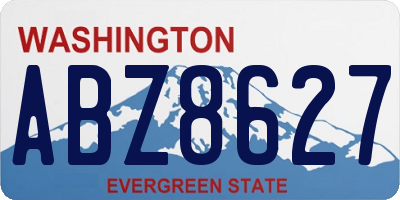 WA license plate ABZ8627