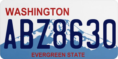 WA license plate ABZ8630