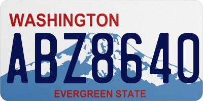 WA license plate ABZ8640