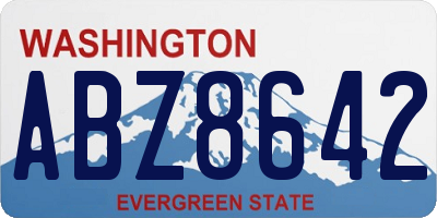 WA license plate ABZ8642
