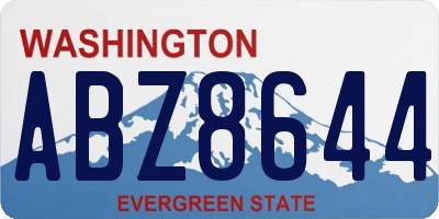 WA license plate ABZ8644