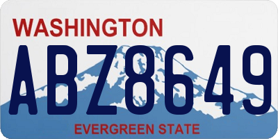 WA license plate ABZ8649