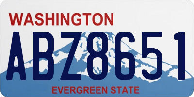 WA license plate ABZ8651