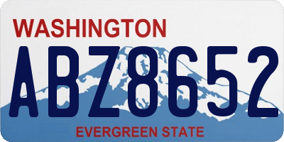 WA license plate ABZ8652