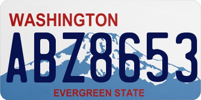 WA license plate ABZ8653