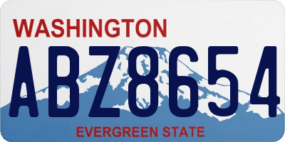 WA license plate ABZ8654