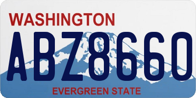 WA license plate ABZ8660