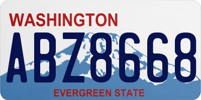 WA license plate ABZ8668
