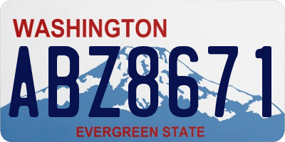WA license plate ABZ8671