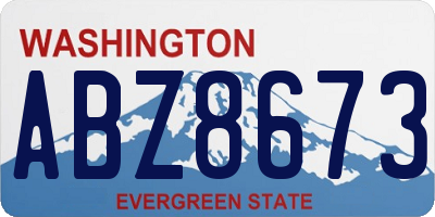 WA license plate ABZ8673