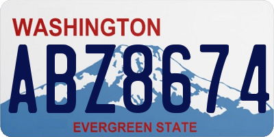 WA license plate ABZ8674