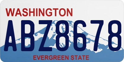 WA license plate ABZ8678