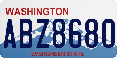 WA license plate ABZ8680