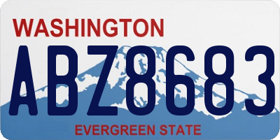 WA license plate ABZ8683