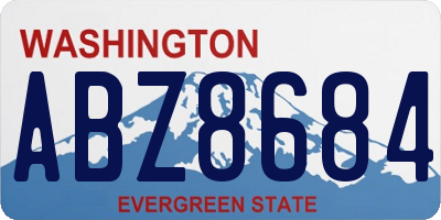 WA license plate ABZ8684