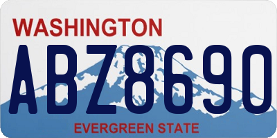 WA license plate ABZ8690