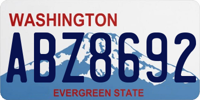WA license plate ABZ8692