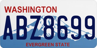 WA license plate ABZ8699
