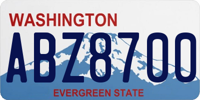 WA license plate ABZ8700