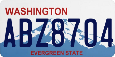 WA license plate ABZ8704