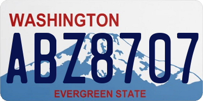 WA license plate ABZ8707