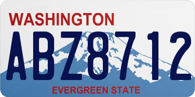 WA license plate ABZ8712