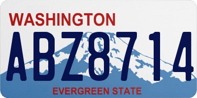 WA license plate ABZ8714