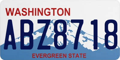 WA license plate ABZ8718
