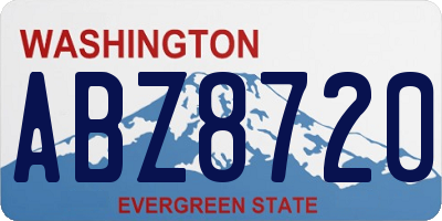 WA license plate ABZ8720