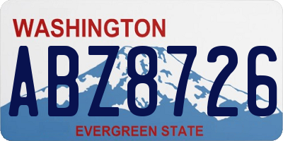 WA license plate ABZ8726