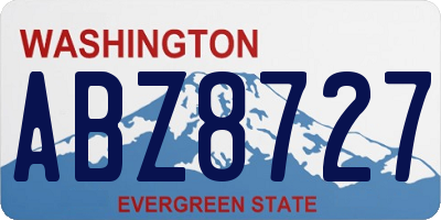 WA license plate ABZ8727