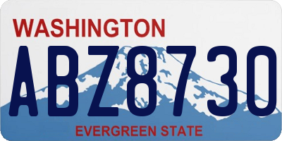 WA license plate ABZ8730