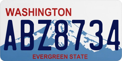 WA license plate ABZ8734