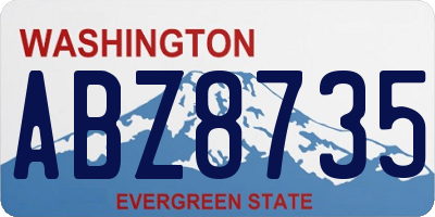 WA license plate ABZ8735