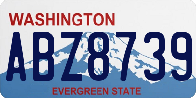 WA license plate ABZ8739