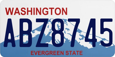 WA license plate ABZ8745
