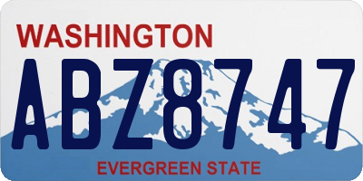 WA license plate ABZ8747