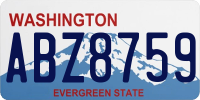 WA license plate ABZ8759