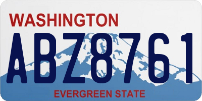 WA license plate ABZ8761